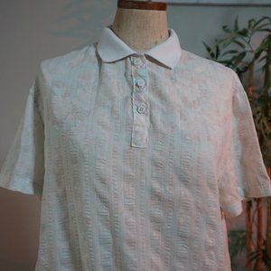 VINTAGE DAVID PEER POLO SHIRT ,COLOR WHITE SIZE L NO NEW (PREOWNED)